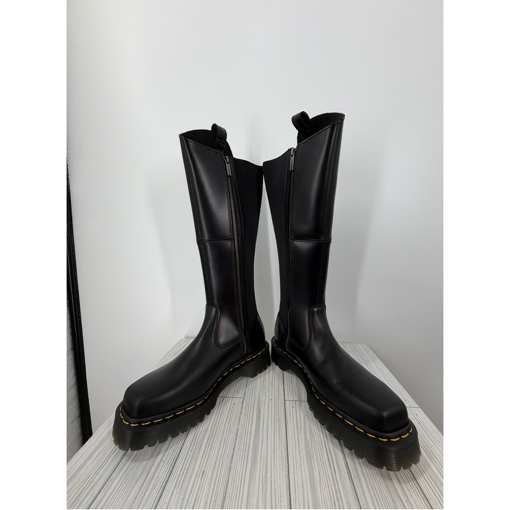 Dr. Martens Amaayah Hi Boots Black Leather Knee Tall Riding Women's Size 8 NEW - Picture 9 of 16